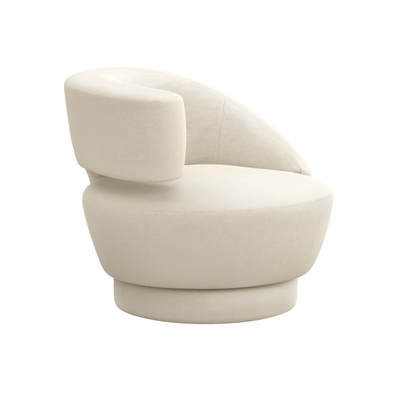 Arabella Upholstered Swivel Accent Chair, Pure