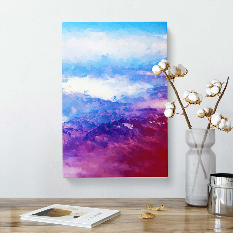 Mountain Range Adventure In Abstract - Wrapped Canvas, 60cm H x 40cm W x 3cm D