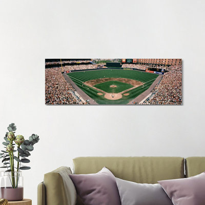 Camden Yards Baseball Field Baltimore MD 1 Piece Wrapped Canvas Panoramic Wall Art