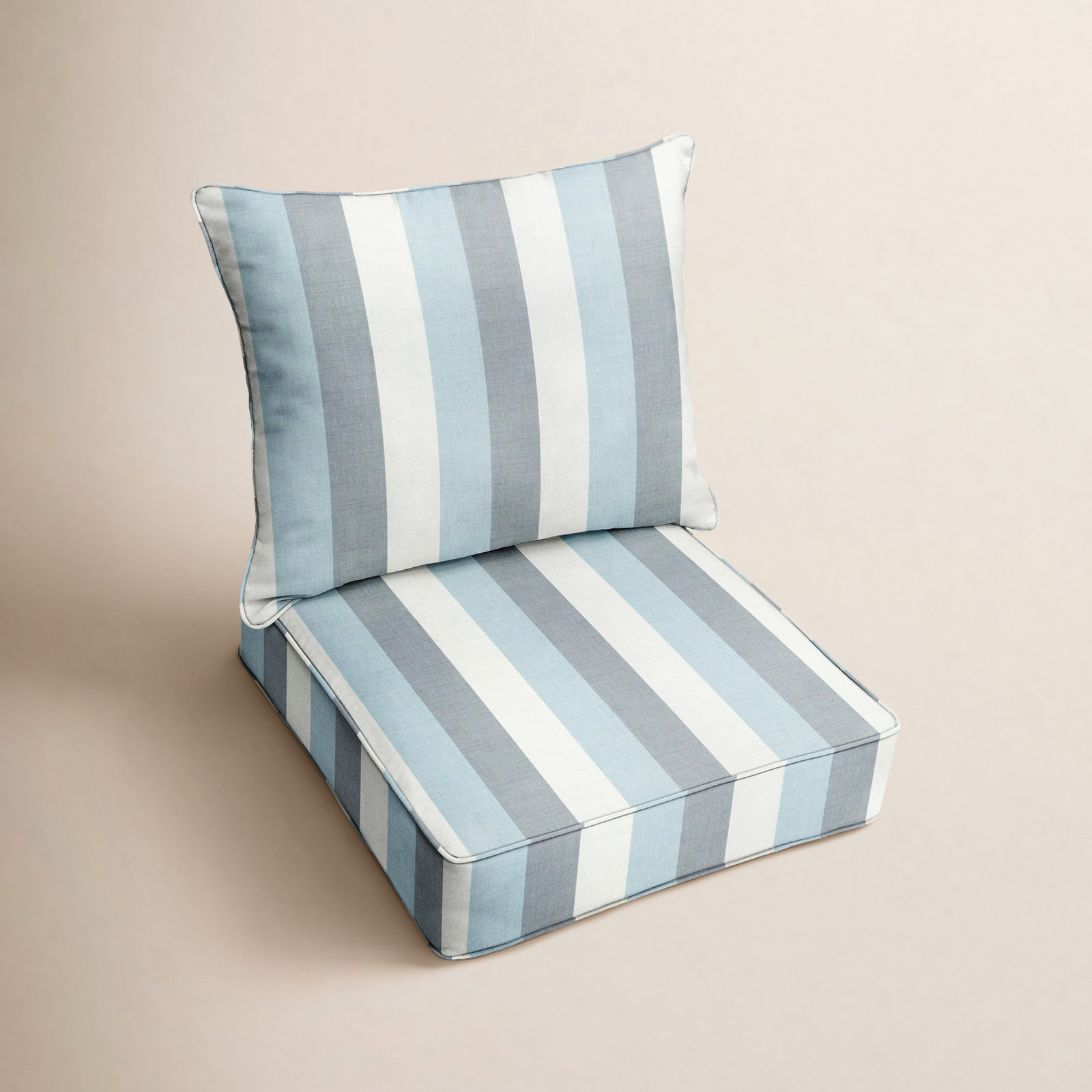 Striped Outdoor Lounge Chair, Blue Stripe Sunbrella®, 25" W x 23" D
