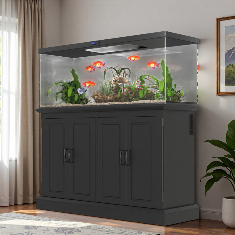 Support d'aquarium avec prise de courant et 4 armoires