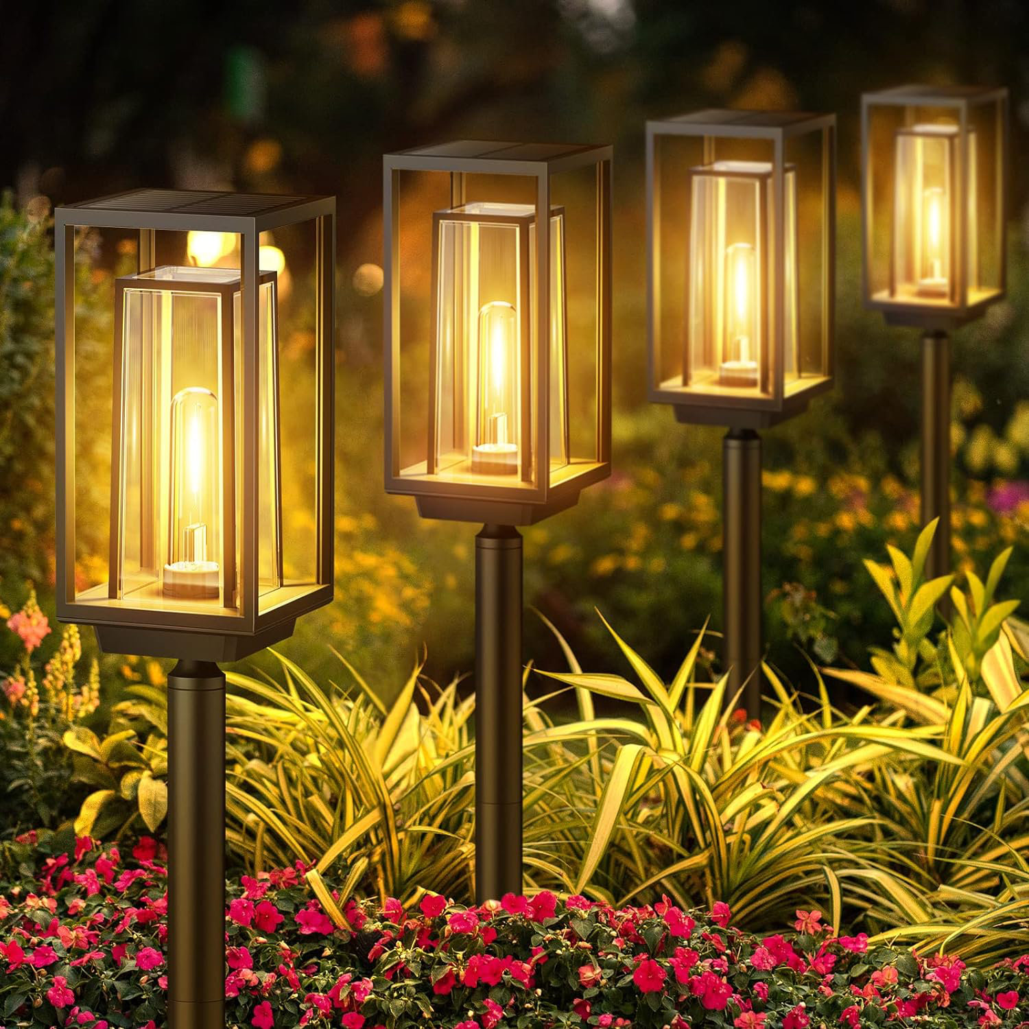 KOOPER Solar Pathway Lights Outdoor, 2X Bigger & Brighter Solar Lights Outdoor Waterproof, Over 12 Hours Double-Layer Solar Garden Lights, Auto On/Off Solar Lights For Outside Yard Walkway Driveway & Reviews | Wayfair