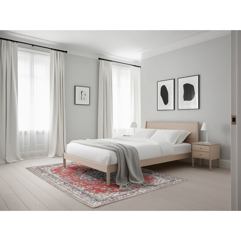 Tapis traditionnel mehroon/noir/crème Killory, Rectangle 5 pi x 7 pi