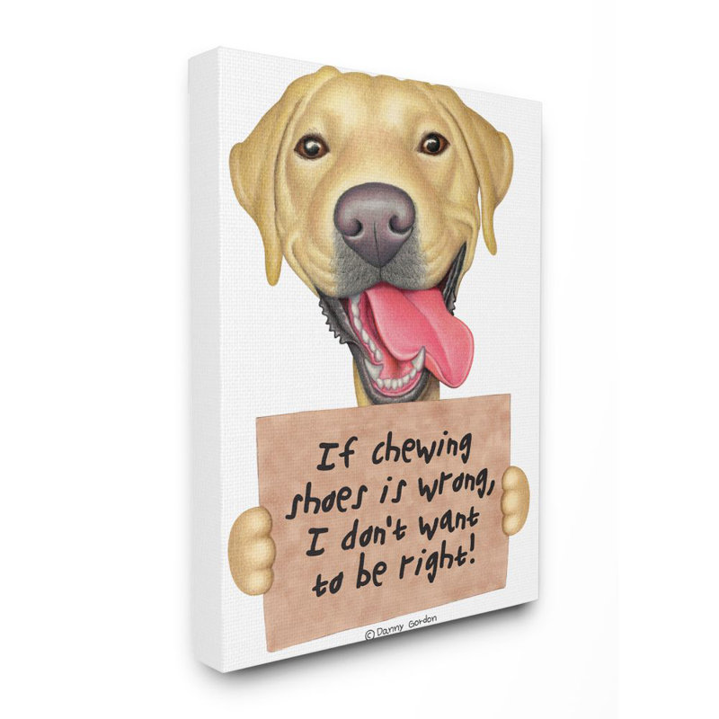 Impression d’art graphique, "Labrador Bad Dog Humor", Toile tendue, H 40 po x l 30 po x P 1,5 po