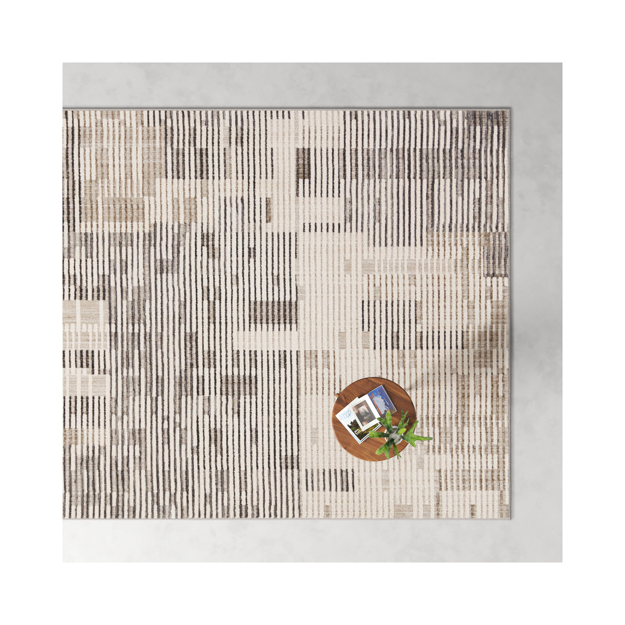 Erwin Gray/Cream/Taupe Rug, Rectangle 5'3" x 8'