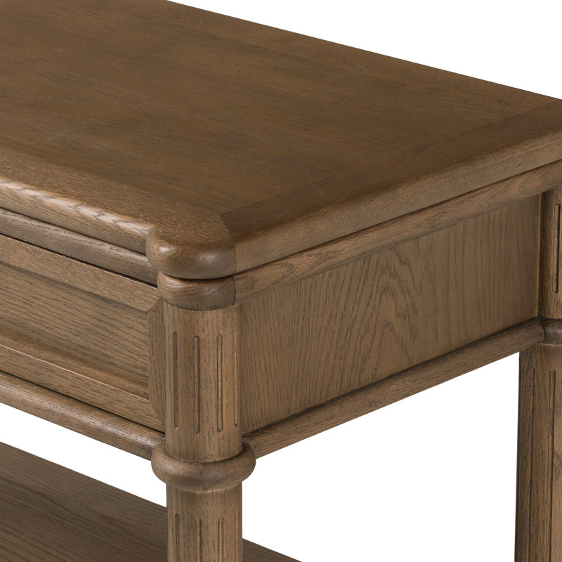 Toulouse 1 - Drawer Solid Wood Nightstand, Toasted Oak Veneer