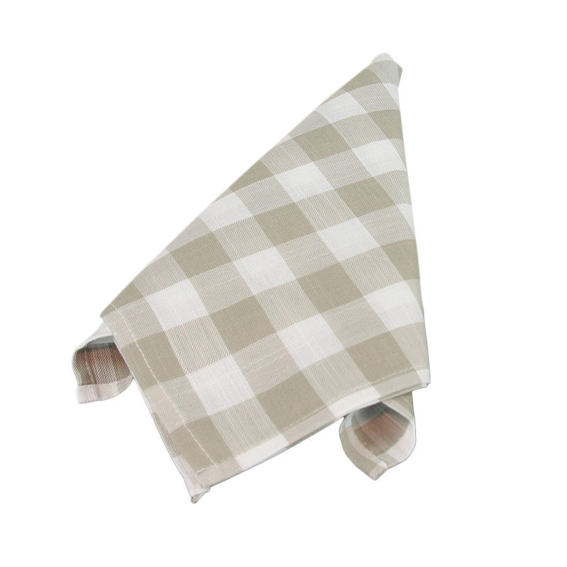 Aafreen Polyester Checkered Square Napkin, Natural