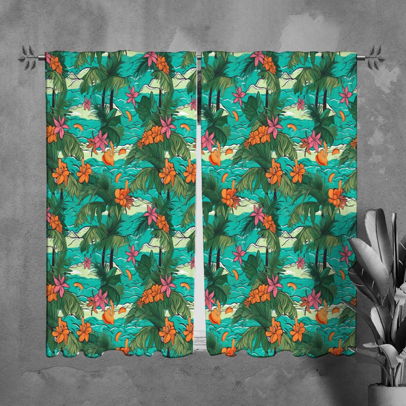 Theanna Polyester Room Darkening Curtain Pair, L 20 po x L 82 po