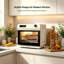 Four grille-pain à frire à air pulsé 1200 W 12-en-1 CIARRA, four à convection de 25,4 pte avec autonettoyant, contrôle tactile numérique, convient à la pizza et au poulet entier de 12 po, acier inoxydable blanc