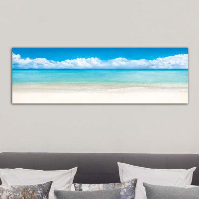 Beach Panorama, Bora Bora, French Polynesia by Jan Becke - Wrapped Canvas Panoramic Photograph Print