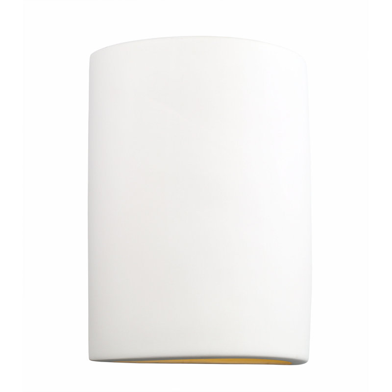 Charny Ceramic Outdoor Wall Light, LED Bulb Included, 13" H x 9.5" W x 5" D, White