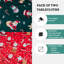 PVC Tablecloth Set of 2 - Green Jolly Holiday & Santa's Festive Table Design, 52x90in-1373779677