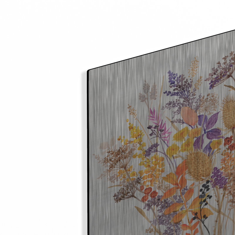 Art mural en métal «Dried Arrangement I» par Tim O'Toole, H 12 po x l 12 po