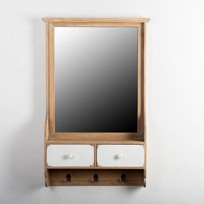 Armoire murale en bois avec miroir