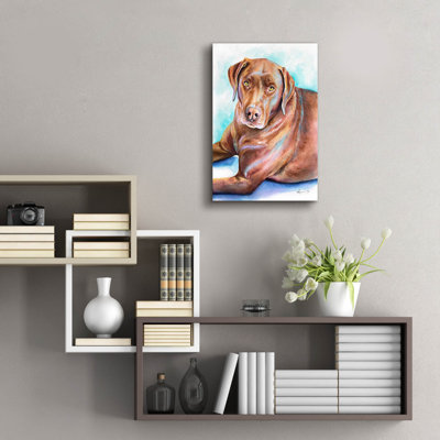 Art mural en verre Red Barrel Studio «Must Love Dogs Chocolate Lab» par Lindsay Kivi