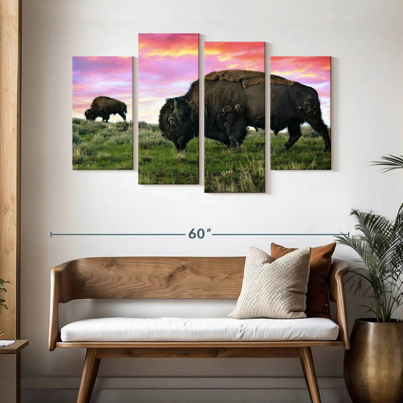 Bison et bison Brampt, H 32 po x l 52 po