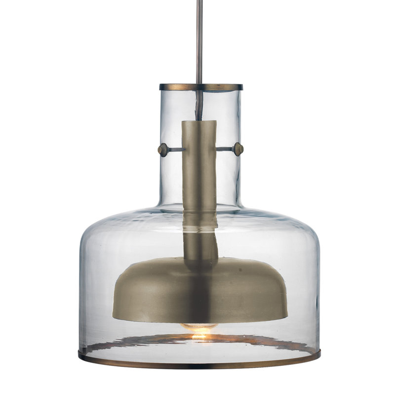 Mini-luminaire suspendu 1 lumière Clyde, Bronze industriel