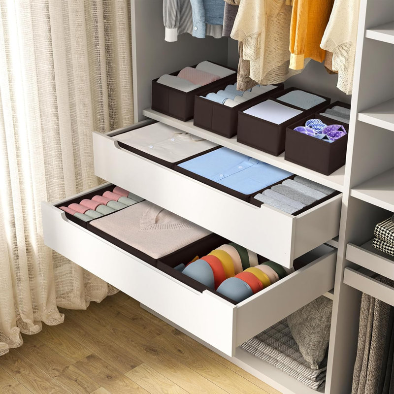 Organisateurs de tiroir pliables - Ensemble de 12 pièces pour vêtements, sous-vêtements, chaussettes, articles de chambre de bébé