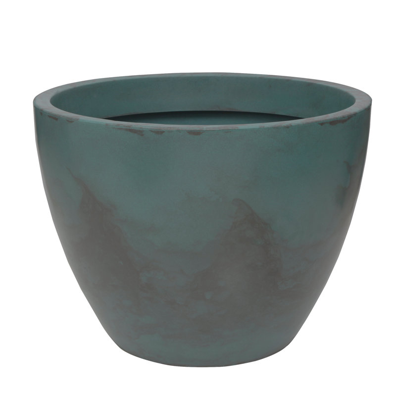 ECOBO Eco-Friendly Round Pot Planter, VicenzaIndoor/Outdoor use,Four Season Use, Blue and Gray, 23.6" H x 31.5" W x 31.5" D