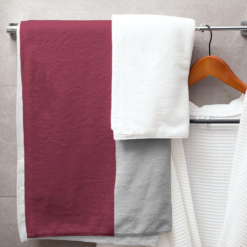 Microfiber Bath Towel, Atlanta Throwback Football White Accent