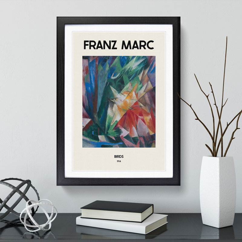 Birds by Franz Marc - Picture Frame Art Prints, 48cm H x 36cm W x 2cm D, Black