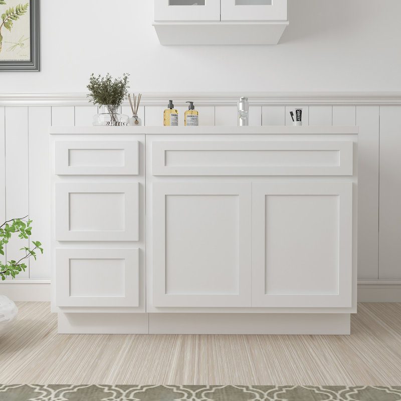 54'' Single Bathroom Vanity Base Only, White