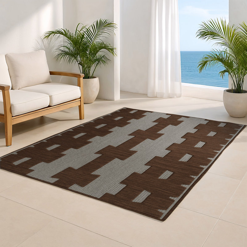Tapis noir intérieur et extérieur Trellis, Rectangulaire 2 pi x 3 pi