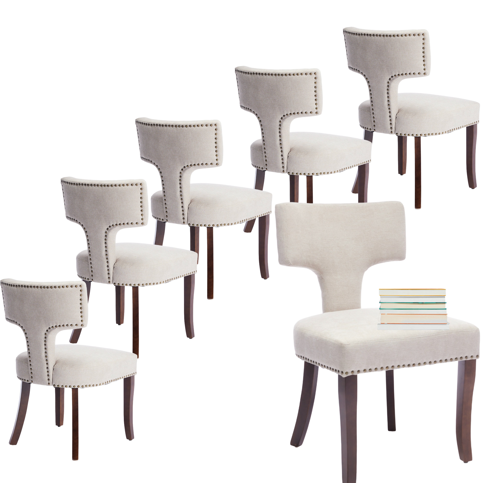 Wildon Home® Linen Upholstered Dining Chairs Set of 6 - Wayfair Canada