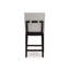 Ensemble de 2 tabourets de comptoir Nea, polyester gris, structure en bois brun foncé