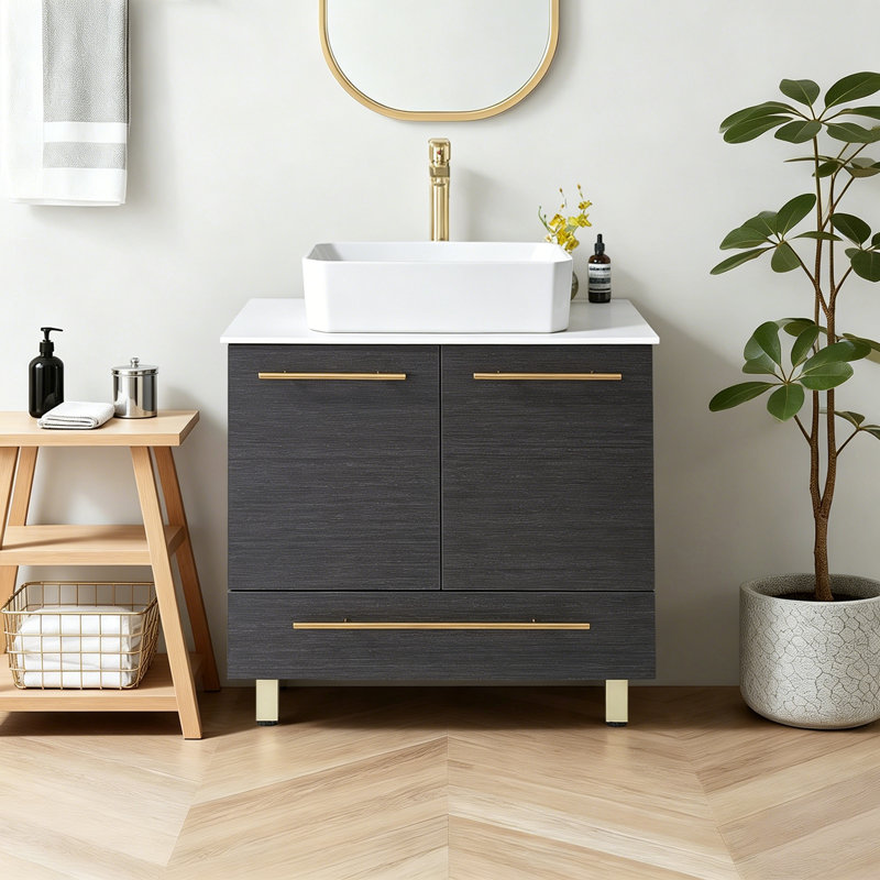 Meuble-lavabo simple 30 po avec lavabo vasque moderne