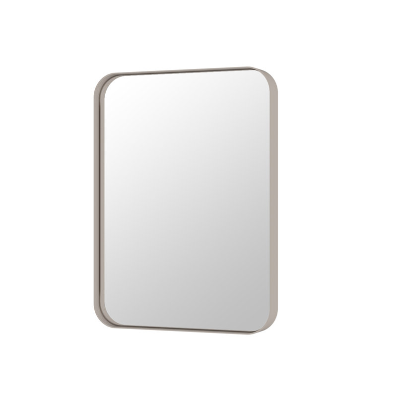 Miroir de salle de bain mural Premium Premium, 22 po x 30 po, Nickel brossé, Rectangulaire