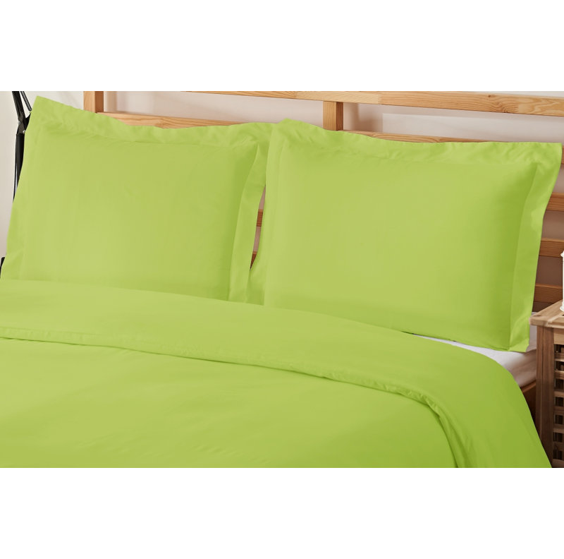 Polyester Duvet Cover, Lime, Queen Duvet Cover + 2 Standard Shams