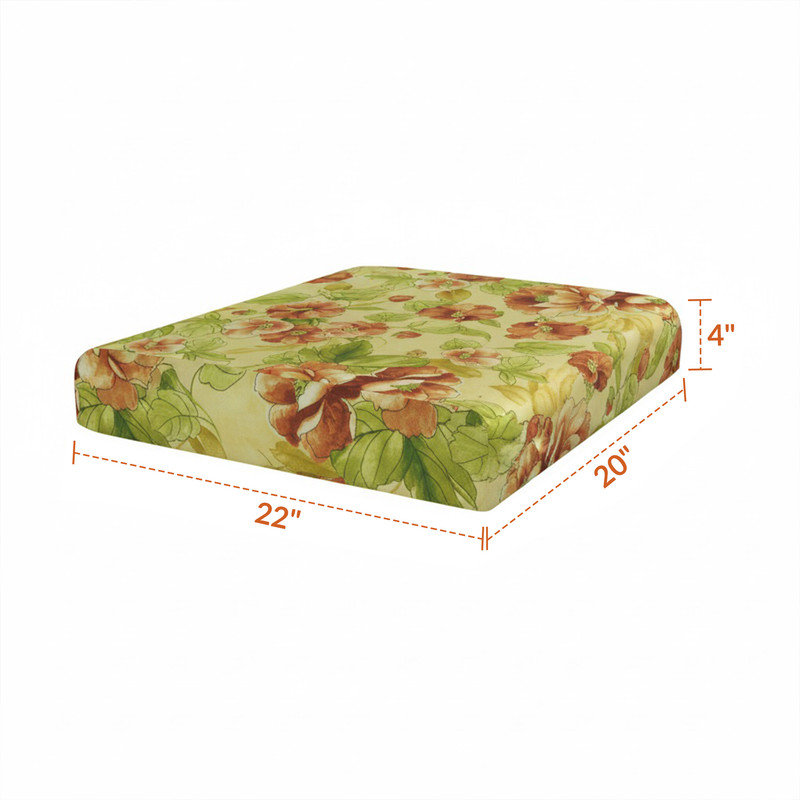 Coussin de remplacement pour repose-pieds d'extérieur Sunbrella, Petra brun clair floral