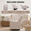 Fauteuil inclinable à bascule pivotant à oreilles de 29,5 po de largeur, fauteuil inclinable berçant et oscillant, fauteuil à bascule pour chambre à coucher, lin, beige