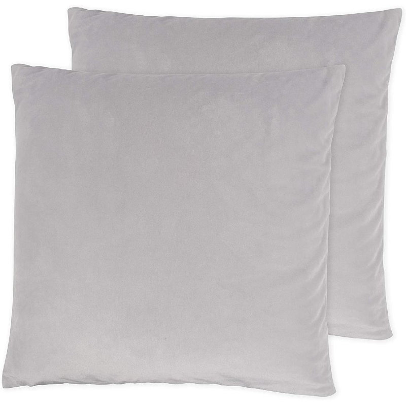 Housse de coussin en velours, H 20 po x l 20 po, gris