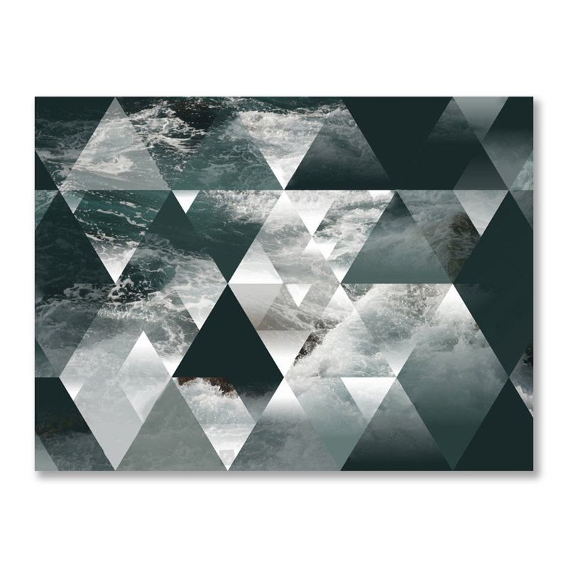 Kaleidoscope Ocean Waves Print, 40" H x 60" W x 1.5" D, Acrylic