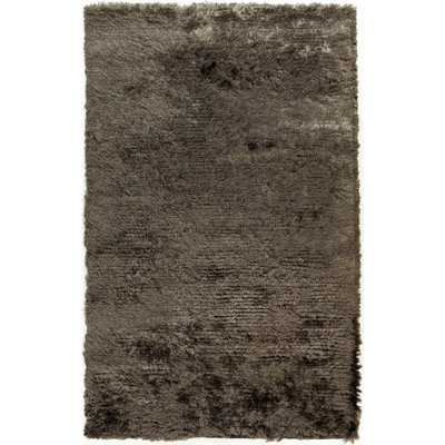 Tapis gris tissé à plat à la main Whisper
