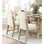 Ensemble de 2 chaises d'appoint modernes en chenille beige, charge maximale de 113 kg, pour salle à manger, structure en bois, finition naturelle.