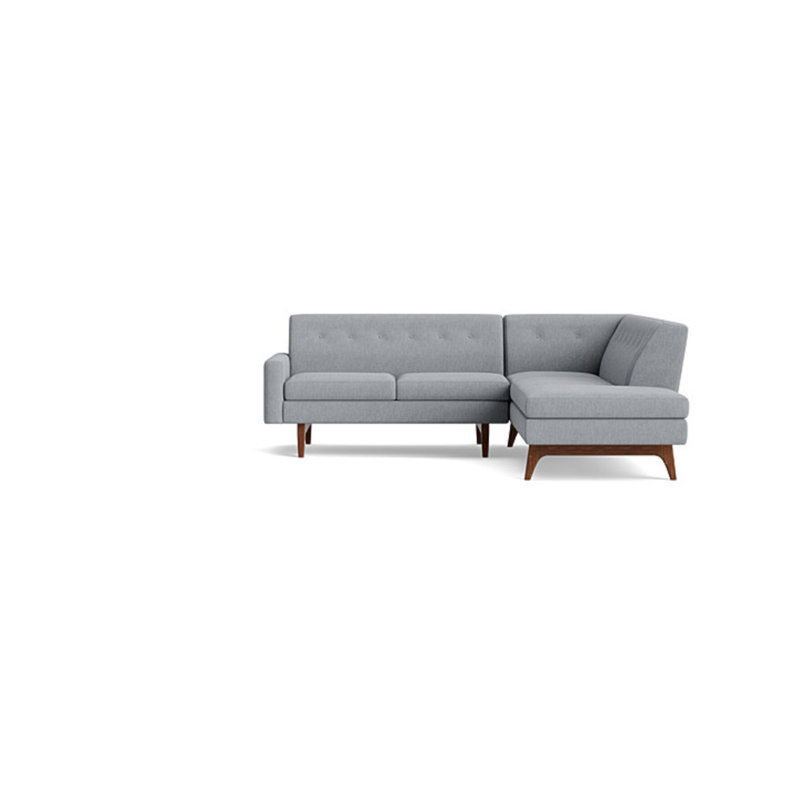 Tyler Sectional With Bumper (95" X 95"), Performance Weave - Zinc, Right Hand Facing