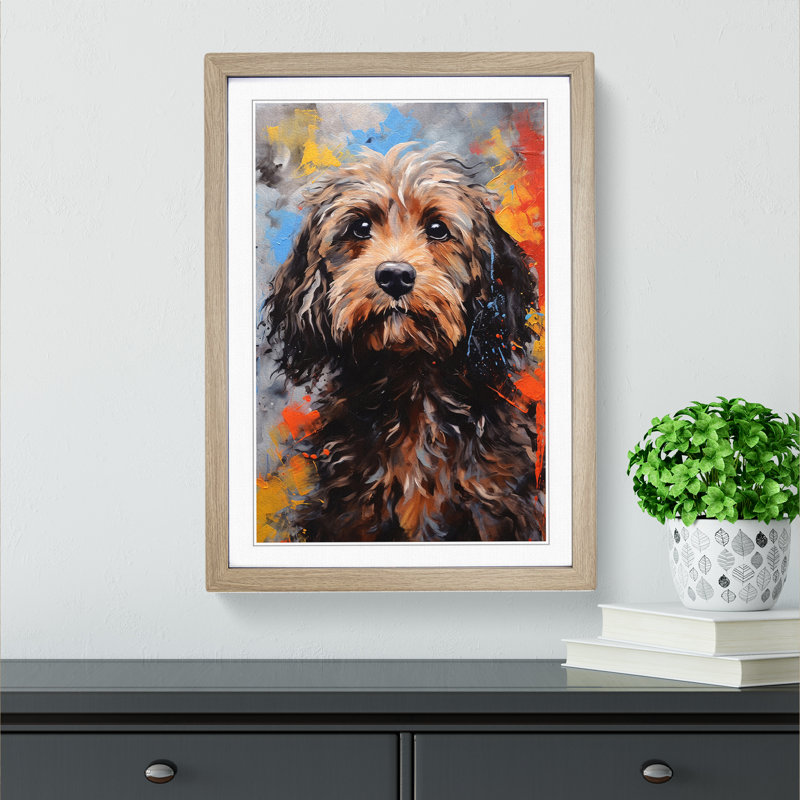 Single Picture Frame Print on Wood, 34cm H x 25cm W, Oak Framed
