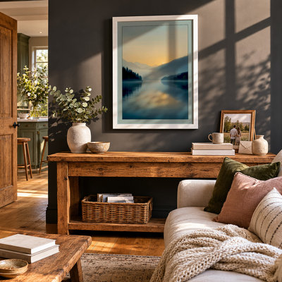 Alpine Lake At Sunrise Scandinavian - Print