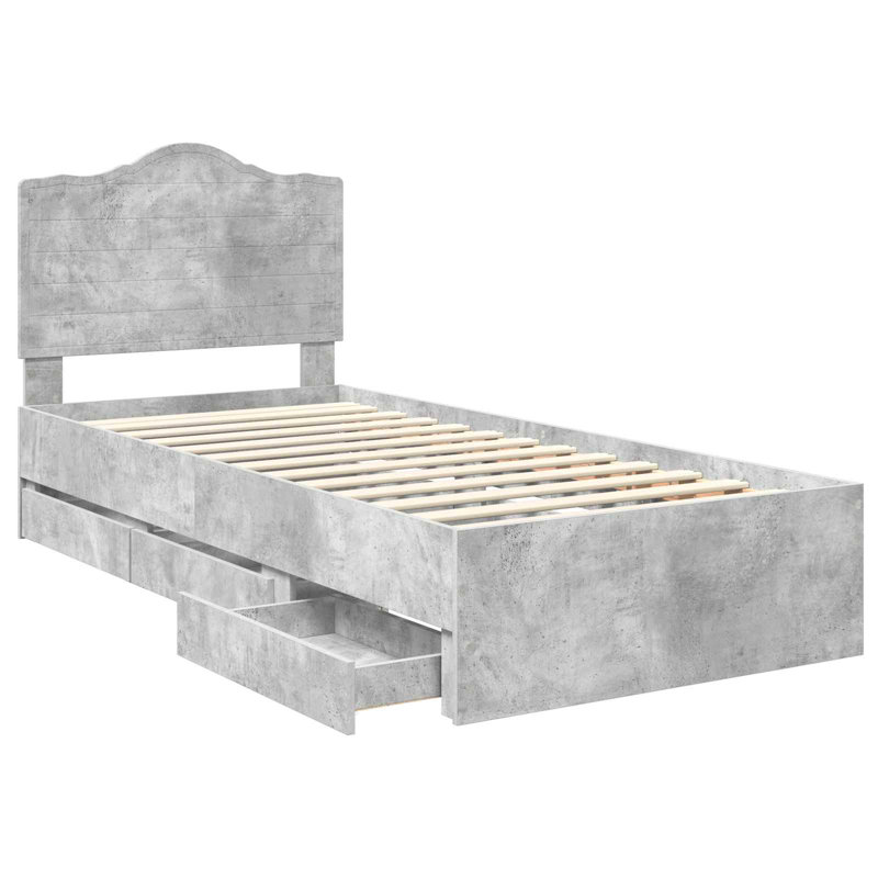 Bed Frame, Small Single (2'6), Concrete Grey