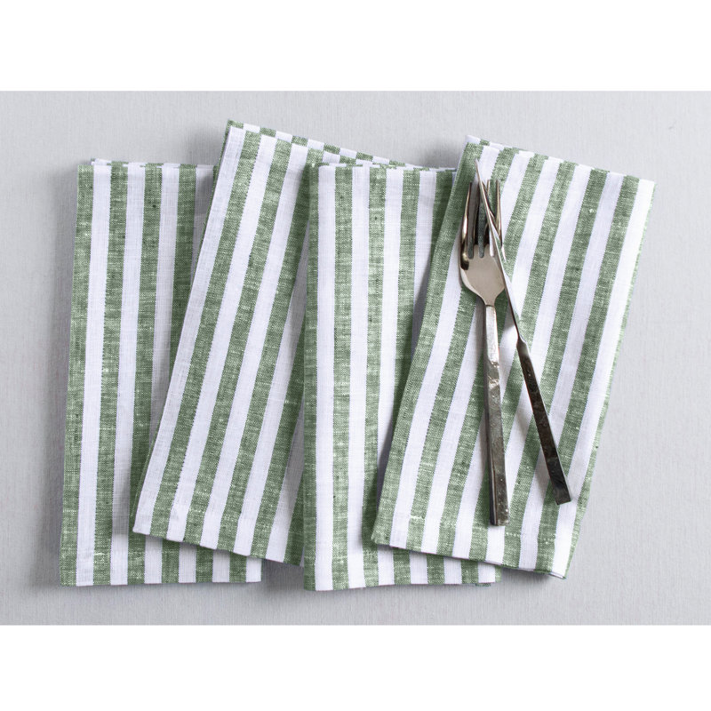 Amalfi Stripe - 100% Pure Linen Dinner Napkins