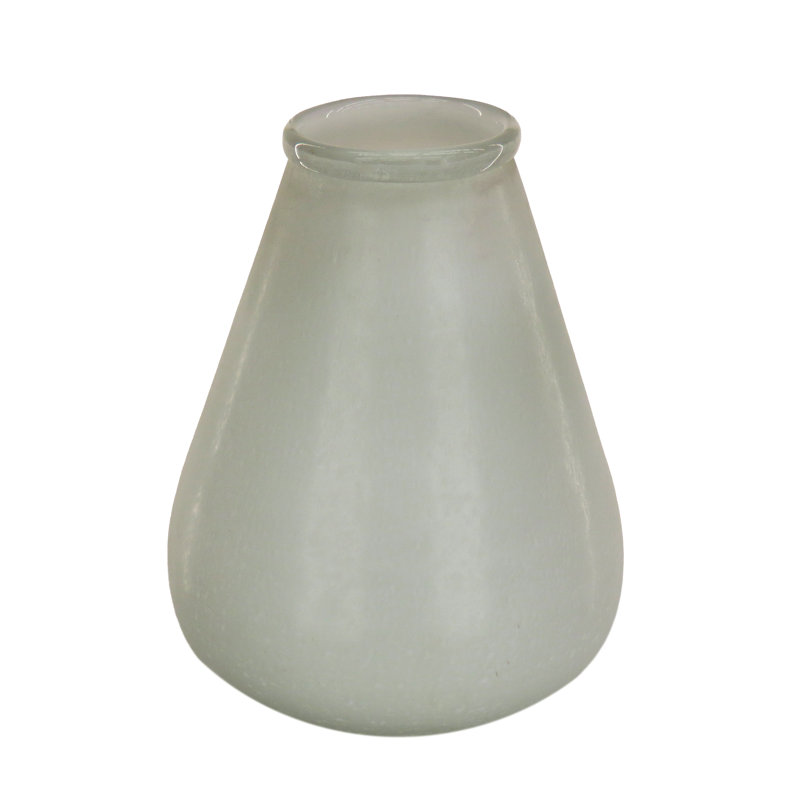 Handmade Glass Table Vase, 13" x 10" x 10", White