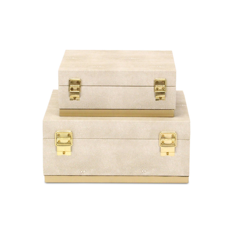 Zynova Gold Accented Box Set, 4.25”H x 10.75”W x 10”D, Navy