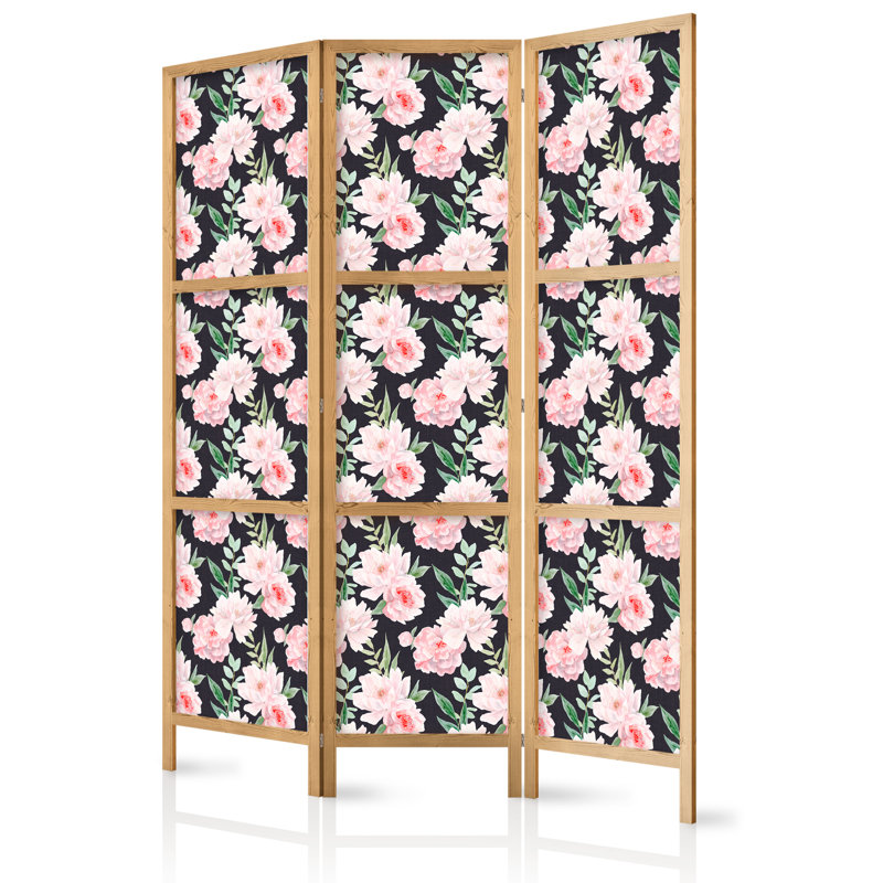 171cm H Solid Wood Folding Room Divider, 171cm H x 135cm W x 1.2cm D, 3