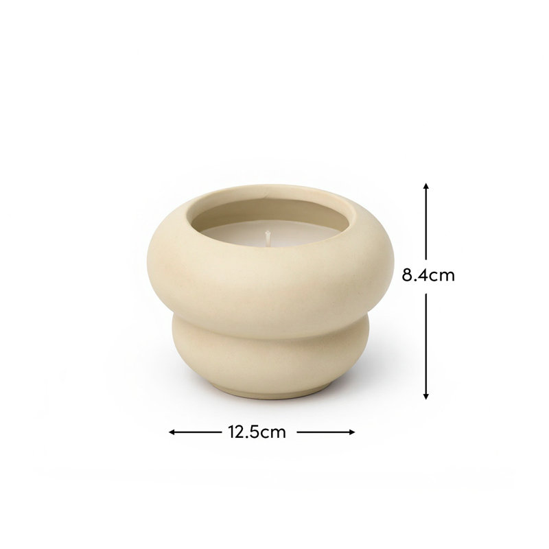 Plant / Floral Scented Tumbler Candle with Ceramic Holder, Clay