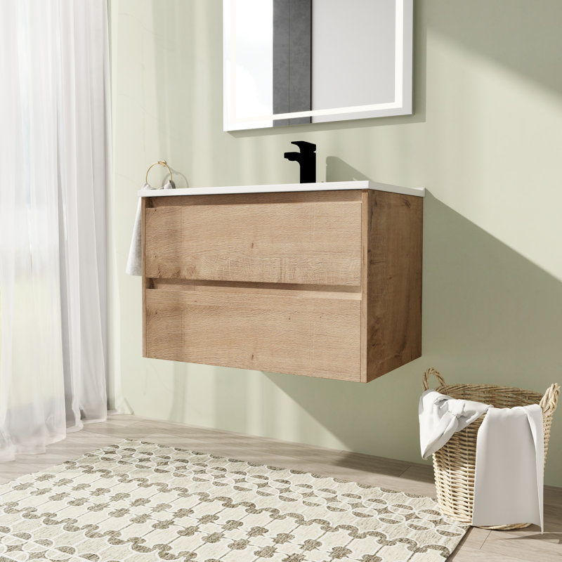 29.97'' Single Bathroom Vanity with Ceramic Top