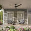 Ventilateur de plafond moderne à 3 pales intérieur / extérieur noir mat à 3 pales avec contrôle mural Rizo-127367585