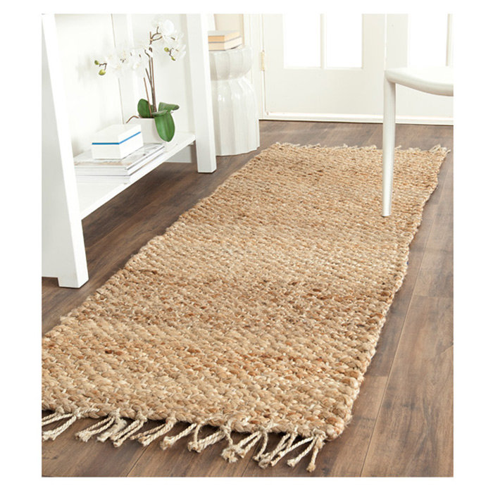Borrero Natural Fiber Hand Woven Jute Solid Color Rug